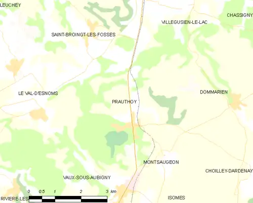 Detailkaart van de gemeente