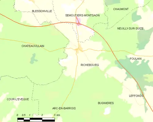 Detailkaart van de gemeente