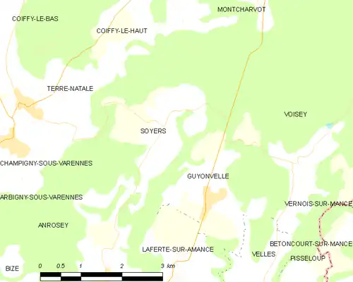 Detailkaart van de gemeente