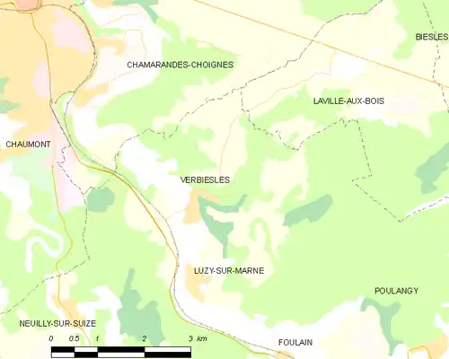 Detailkaart van de gemeente