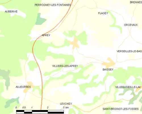 Detailkaart van de gemeente