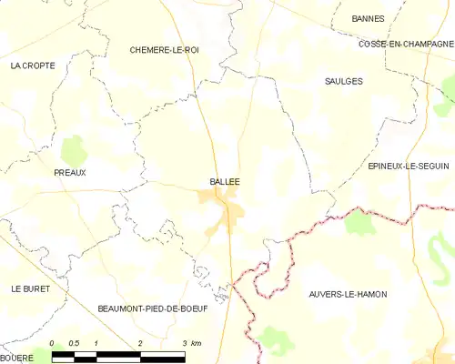 Detailkaart van de gemeente