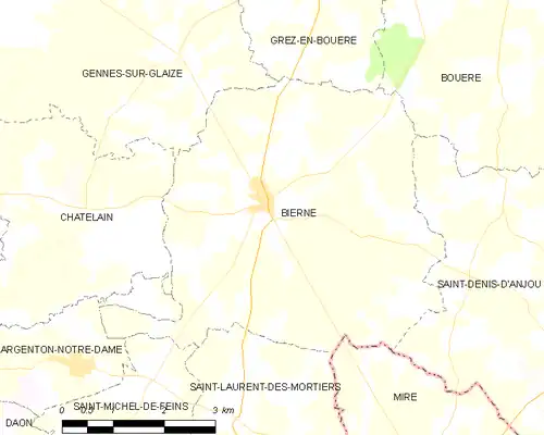 Detailkaart van de gemeente