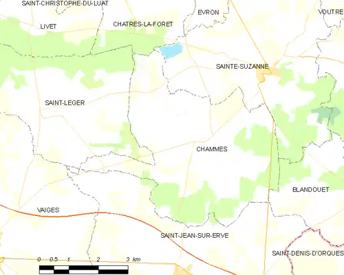 Detailkaart van de gemeente