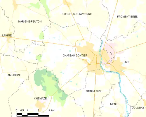 Detailkaart van de gemeente