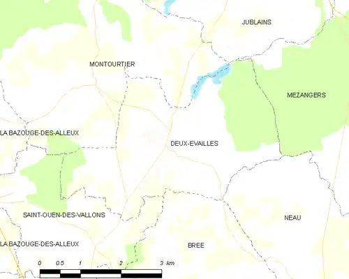 Detailkaart van de gemeente