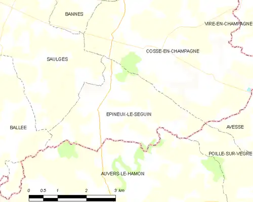 Detailkaart van de gemeente