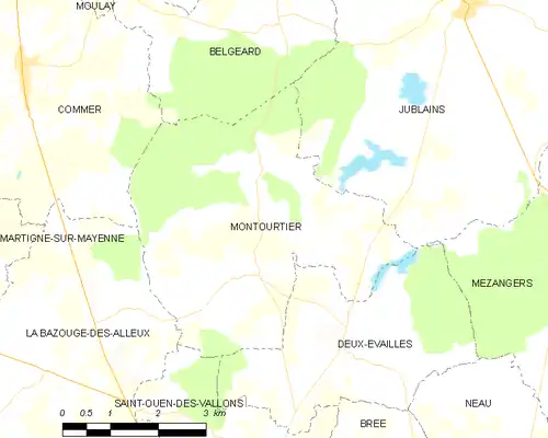 Detailkaart van de gemeente