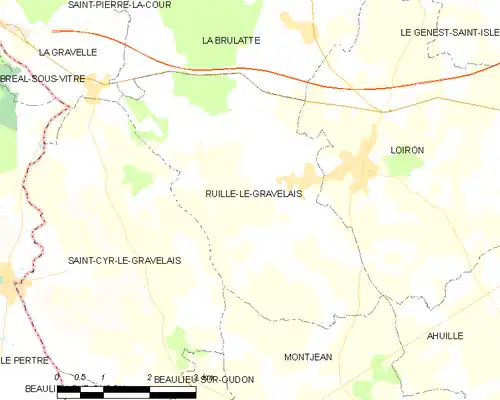 Detailkaart van de gemeente