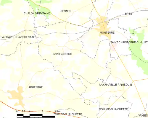 Detailkaart van de gemeente