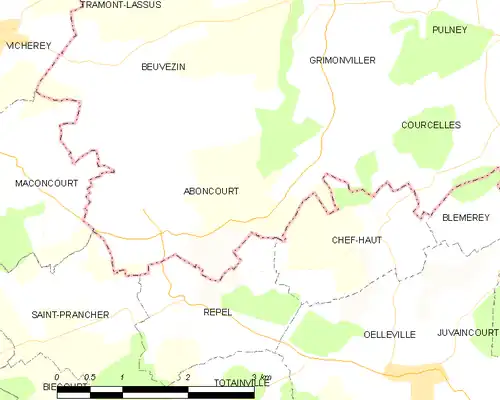 Detailkaart van de gemeente