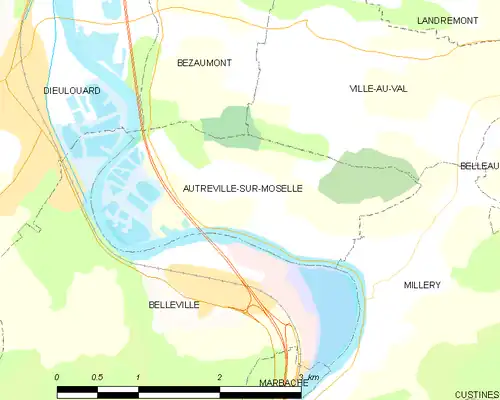 Detailkaart van de gemeente