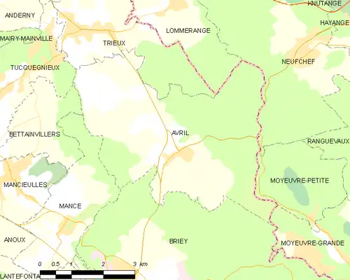 Detailkaart van de gemeente