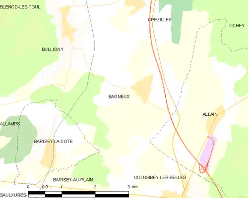 Detailkaart van de gemeente