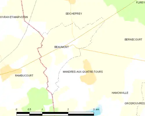 Detailkaart van de gemeente