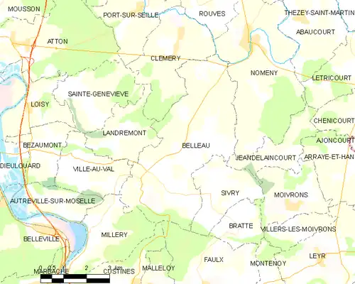 Detailkaart van de gemeente