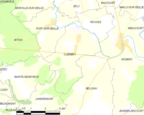 Detailkaart van de gemeente