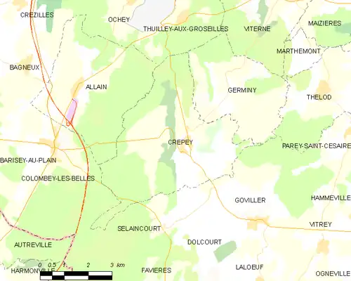 Detailkaart van de gemeente