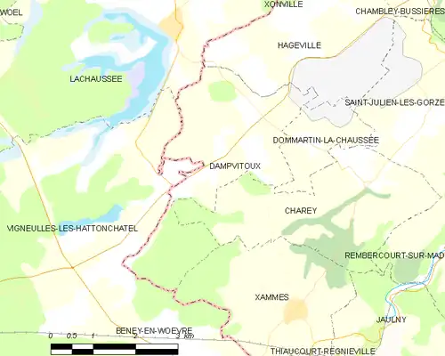 Detailkaart van de gemeente