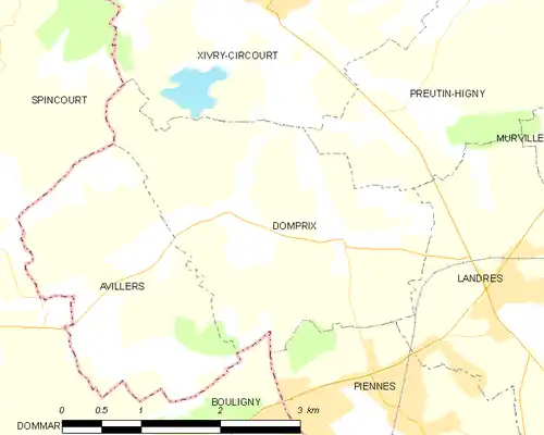 Detailkaart van de gemeente