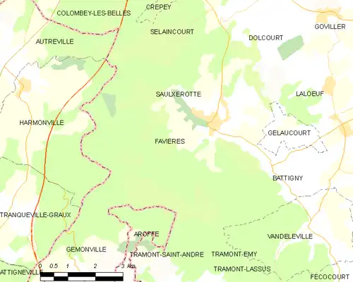 Detailkaart van de gemeente