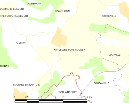 Detailkaart van de gemeente
