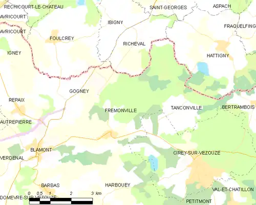 Detailkaart van de gemeente