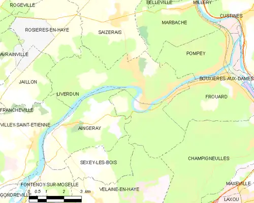 Detailkaart van de gemeente