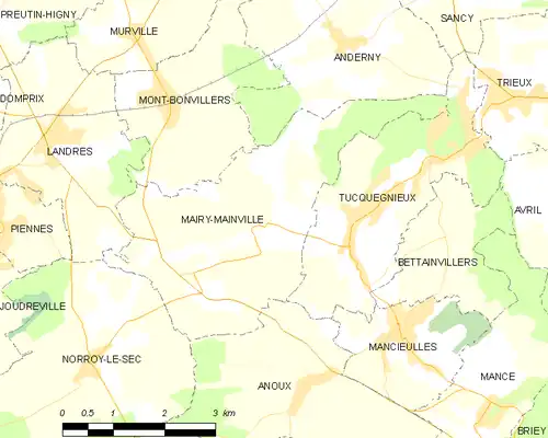 Detailkaart van de gemeente