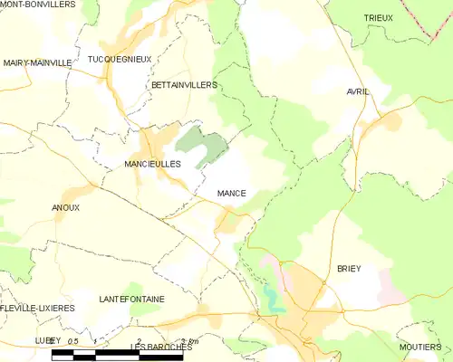 Detailkaart van de gemeente