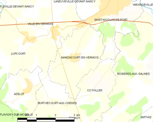 Detailkaart van de gemeente