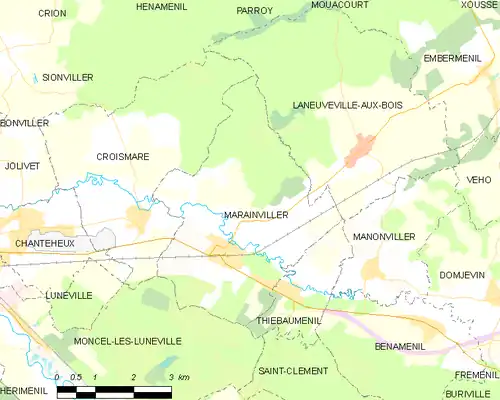 Detailkaart van de gemeente