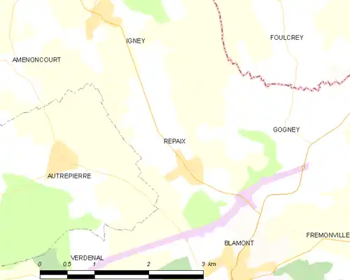 Detailkaart van de gemeente