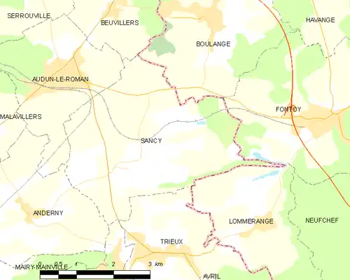 Detailkaart van de gemeente