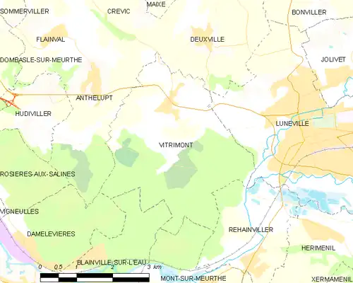 Detailkaart van de gemeente