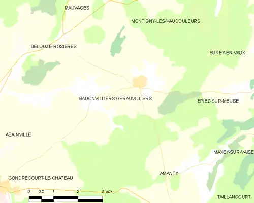 Detailkaart van de gemeente