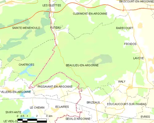 Detailkaart van de gemeente