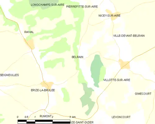 Detailkaart van de gemeente