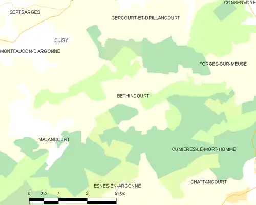 Detailkaart van de gemeente