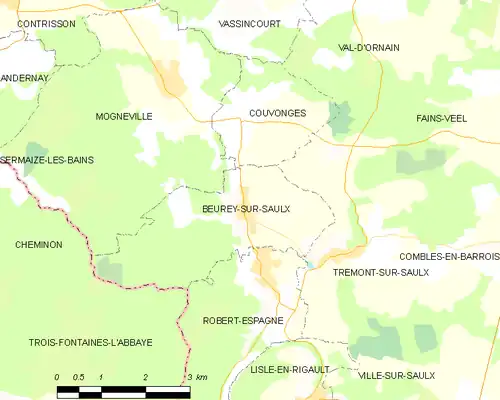 Detailkaart van de gemeente