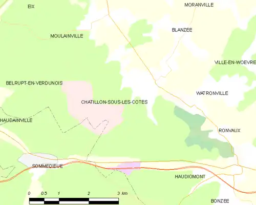 Detailkaart van de gemeente