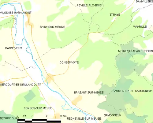Detailkaart van de gemeente