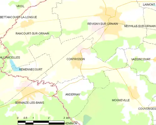 Detailkaart van de gemeente