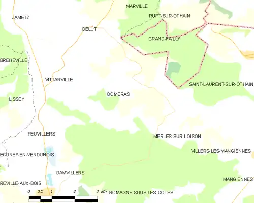 Detailkaart van de gemeente