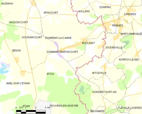 Detailkaart van de gemeente