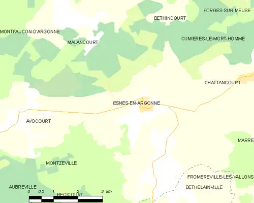 Detailkaart van de gemeente