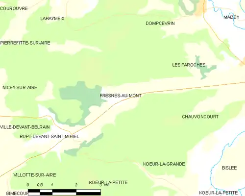 Detailkaart van de gemeente