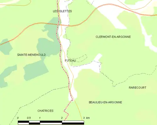 Detailkaart van de gemeente