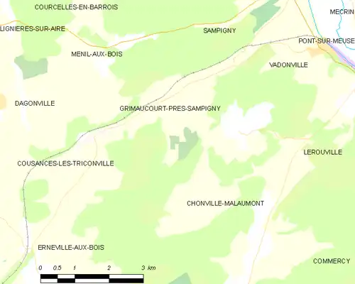 Detailkaart van de gemeente