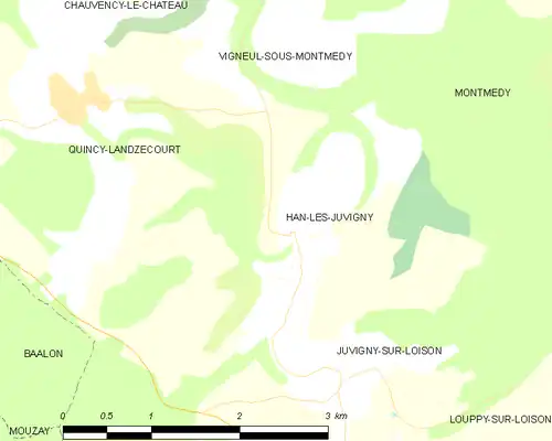 Detailkaart van de gemeente